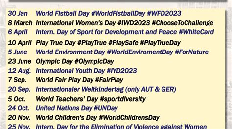 taginternational|liste internationale tage.